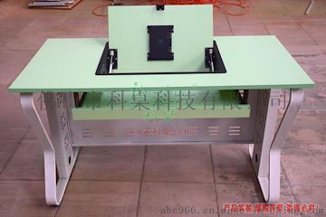 科桌K12钢木制翻转电脑桌 单人办公桌 多功能学生桌